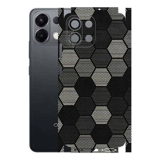 OPPO Phone Skins 2025 (All Models) - Black & White Dotted Honeycomb - 3D Embossed Finish (L-202) Oppo K13 5G