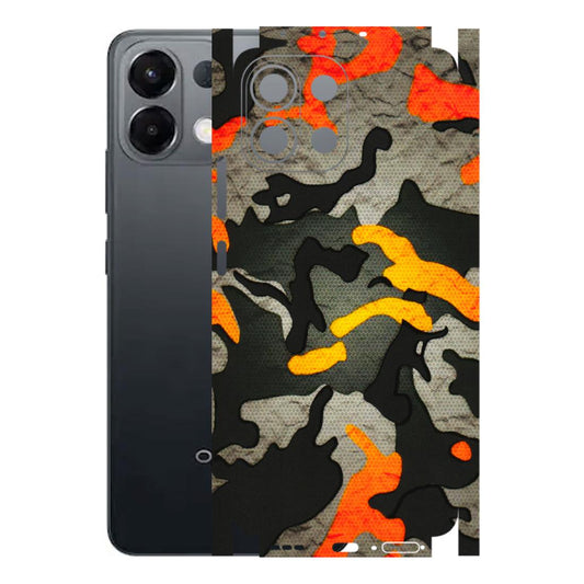 OPPO Phone Skins 2025 (All Models) - Orange Camouflage - 3D Embossed Finish (L-204) Oppo K13 5G