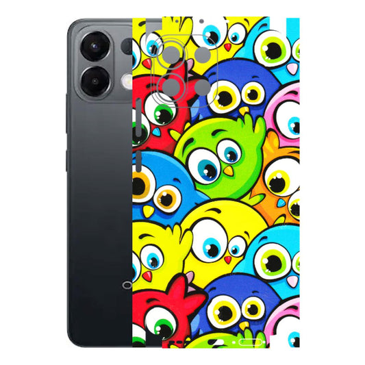 OPPO Phone Skins 2025 (All Models) - Cute Fluffy Birds - 3D Embossed Finish (L-213) Oppo K13 5G