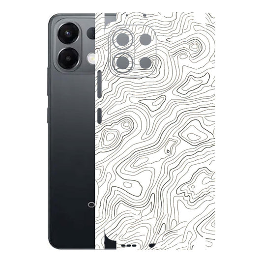 OPPO Phone Skins 2025 (All Models) - White Black Swirls Latest - 3D Embossed Finish (L-219) Oppo K13 5G