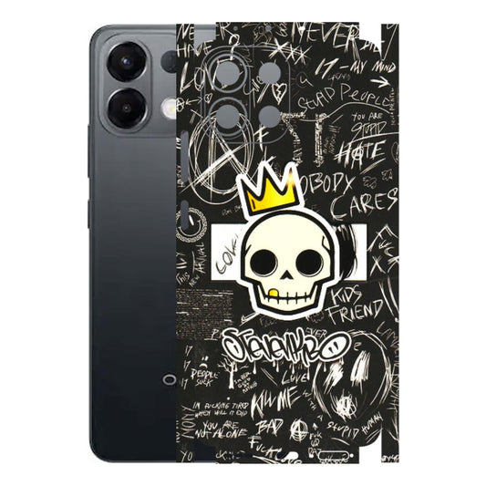 OPPO Phone Skins 2025 (All Models) - Funny Skull Black Chalk Grafitti - 3D Embossed Finish (L-22) Oppo K13 5G