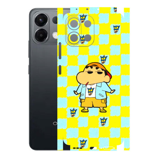 OPPO Phone Skins 2025 (All Models) - Yellow Blue Shinchan Cute - 3D Embossed Finish (L-221) Oppo K13 5G