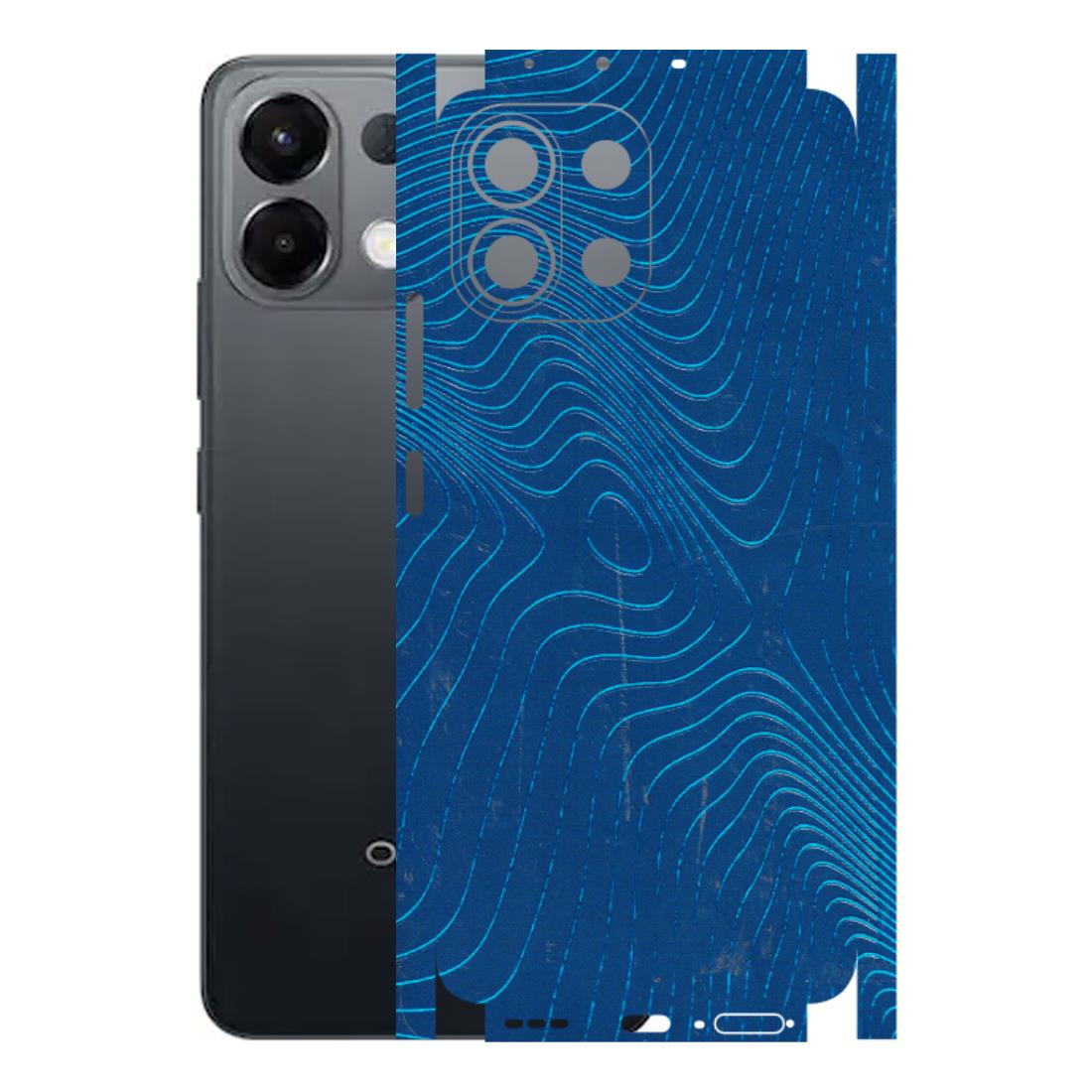 OPPO Phone Skins 2025 (All Models) - Abstract Blue Line Map Latest - 3D Embossed Finish (L-272) Oppo K13 5G