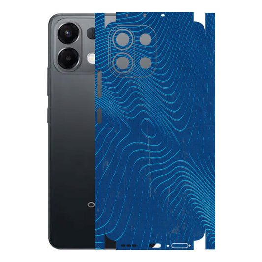 OPPO Phone Skins 2025 (All Models) - Abstract Blue Line Map Latest - 3D Embossed Finish (L-272) Oppo K13 5G
