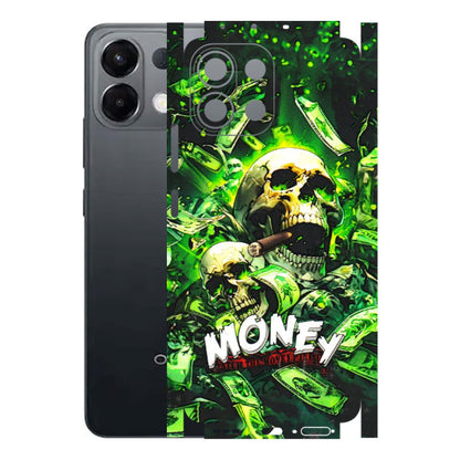 OPPO Phone Skins 2025 (All Models) - Skull Money - 3D Embossed Finish (L-303) Oppo K13 5G