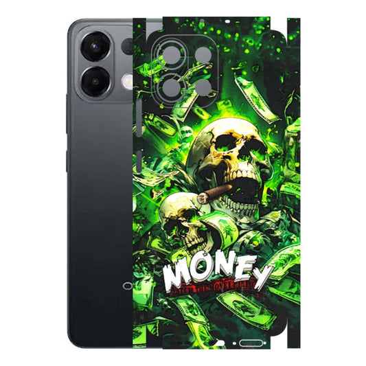 OPPO Phone Skins 2025 (All Models) - Skull Money - 3D Embossed Finish (L-303) Oppo K13 5G