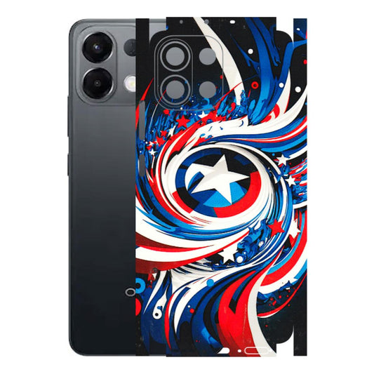 OPPO Phone Skins 2025 (All Models) - Captain America Logo - 3D Embossed Finish (L-307) Oppo K13 5G