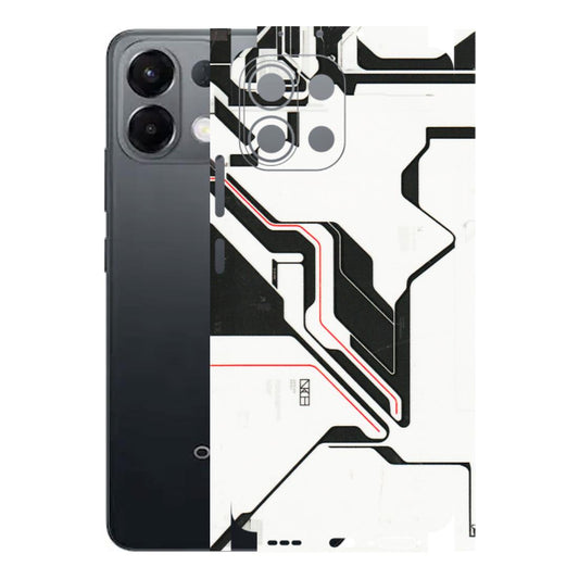 OPPO Phone Skins 2025 (All Models) - White Techy Logo - 3D Embossed Finish (L-312) Oppo K13 5G