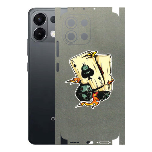 OPPO Phone Skins 2025 (All Models) - Grey Cards Of Ace - 3D Embossed Finish (L-77) Oppo K13 5G