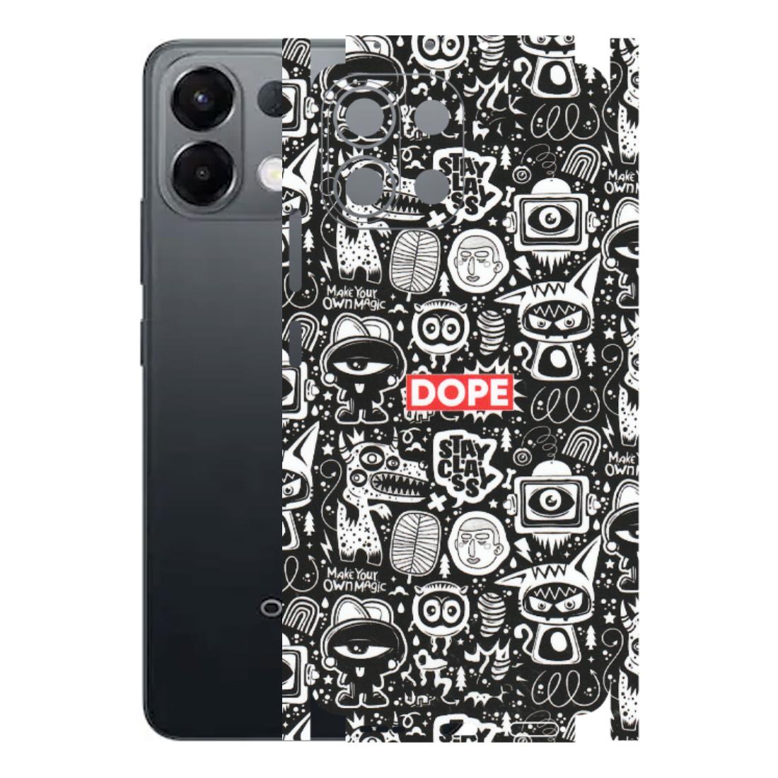 OPPO Phone Skins 2025 (All Models) - Dope Stay Classy Black Doodles - Matte Finish (M-126) Oppo K13 5G