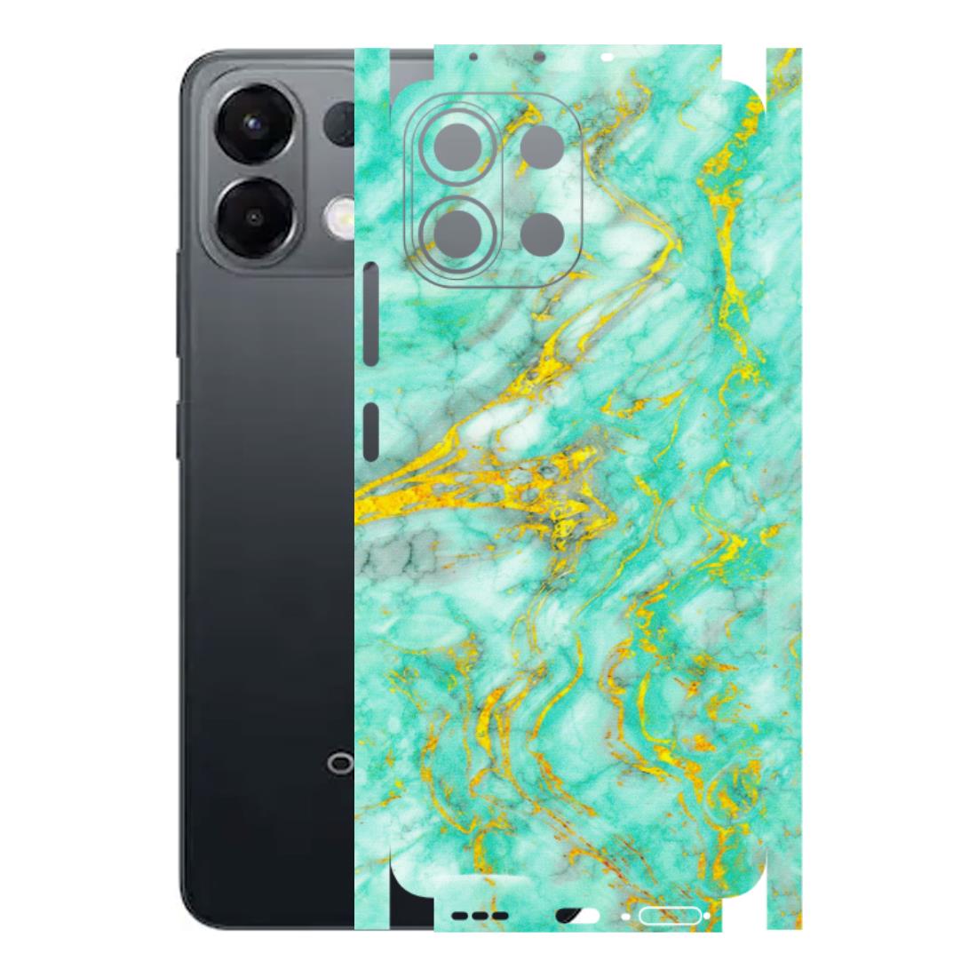 OPPO Phone Skins 2025 (All Models) - Green And Gold Marble Feel - Matte Finish (M-16) Oppo K13 5G