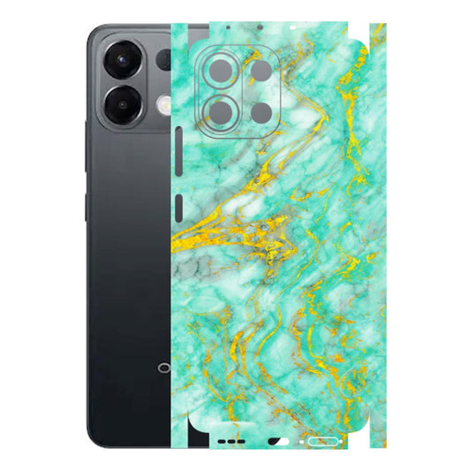 OPPO Phone Skins 2025 (All Models) - Green And Gold Marble Feel - Matte Finish (M-16) Oppo K13 5G