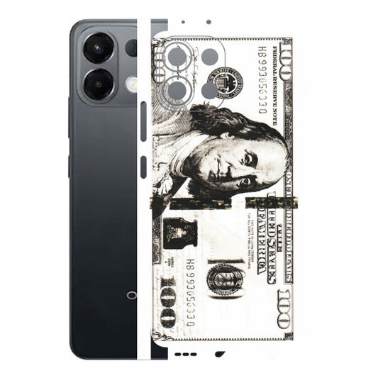 OPPO Phone Skins 2025 (All Models) - 100 Dollar Currency - Transparent Finish (T-01) Oppo K13 5G