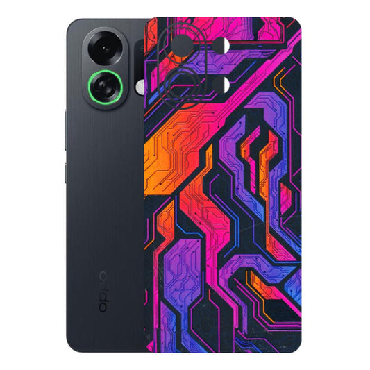 OPPO Phone Skins 2025 (All Models) - Tech Circuits Futuristic - 3D Embossed Finish (L-07) Oppo K13 Turbo 5G