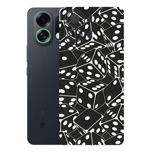 OPPO Phone Skins 2025 (All Models) - Big Black Dices - 3D Embossed Finish (L-106) Oppo K13 Turbo 5G