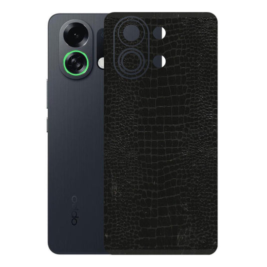 OPPO Phone Skins 2025 (All Models) - Snake Leather Black - 3D Embossed Finish (L-107) Oppo K13 Turbo 5G