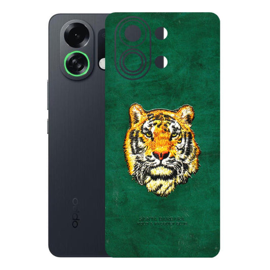 OPPO Phone Skins 2025 (All Models) - Leather Feel Tiger - 3D Embossed Finish (L-111) Oppo K13 Turbo 5G