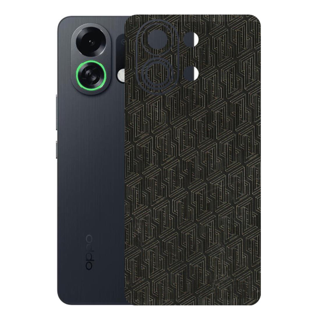 OPPO Phone Skins 2025 (All Models) - Black Abstract Pattern - 3D Embossed Finish (L-117) Oppo K13 Turbo 5G