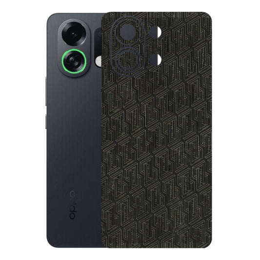 OPPO Phone Skins 2025 (All Models) - Black Abstract Pattern - 3D Embossed Finish (L-117) Oppo K13 Turbo 5G