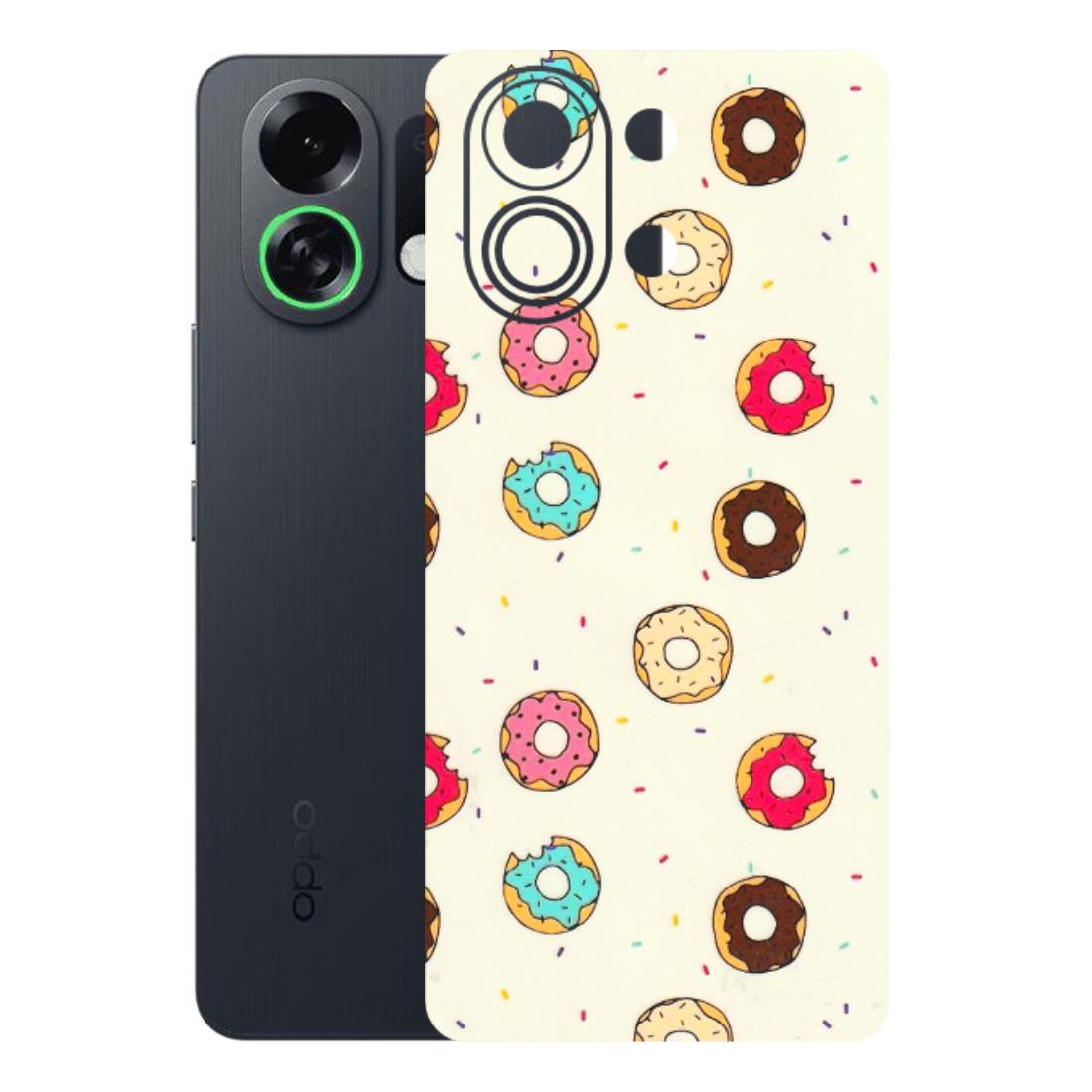 OPPO Phone Skins 2025 (All Models) - Mini Donuts Doodle Art - 3D Embossed Finish (L-122) Oppo K13 Turbo 5G