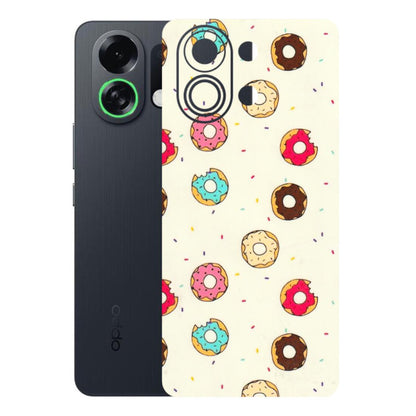 OPPO Phone Skins 2025 (All Models) - Mini Donuts Doodle Art - 3D Embossed Finish (L-122) Oppo K13 Turbo 5G