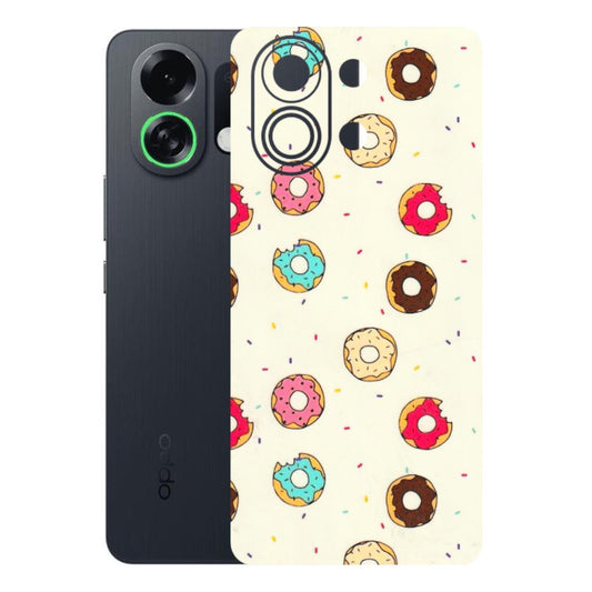 OPPO Phone Skins 2025 (All Models) - Mini Donuts Doodle Art - 3D Embossed Finish (L-122) Oppo K13 Turbo 5G