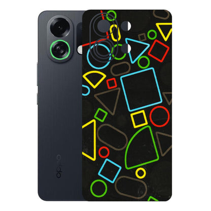 OPPO Phone Skins 2025 (All Models) - Black Shapes - 3D Embossed Finish (L-131) Oppo K13 Turbo 5G
