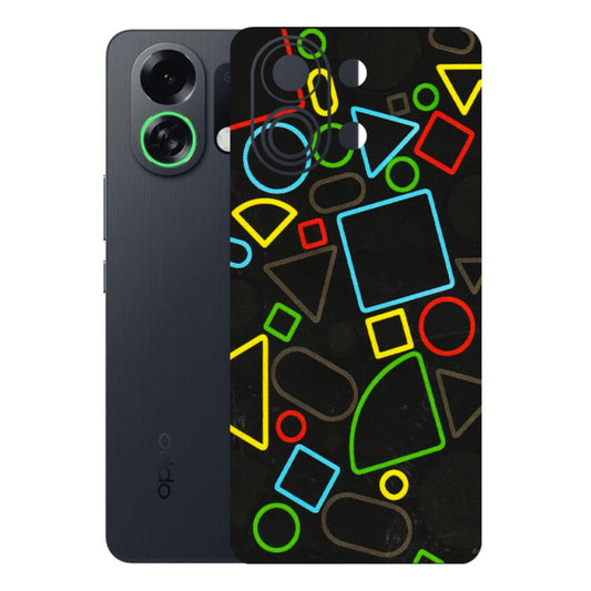 OPPO Phone Skins 2025 (All Models) - Black Shapes - 3D Embossed Finish (L-131) Oppo K13 Turbo 5G