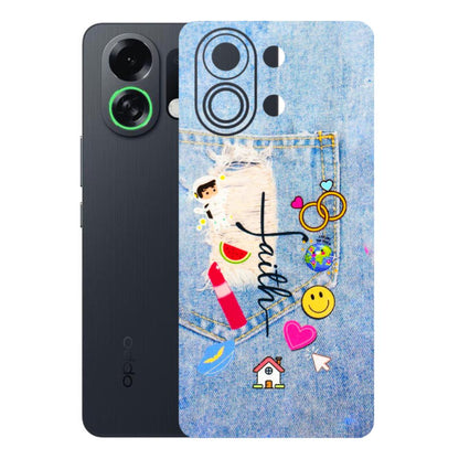 OPPO Phone Skins 2025 (All Models) - Denim Jeans Pocket - 3D Embossed Finish (L-134) Oppo K13 Turbo 5G
