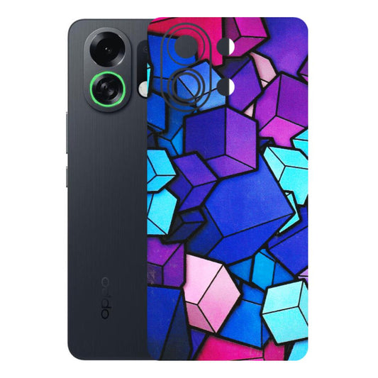 OPPO Phone Skins 2025 (All Models) - Cube Doodle - 3D Embossed Finish (L-141) Oppo K13 Turbo 5G
