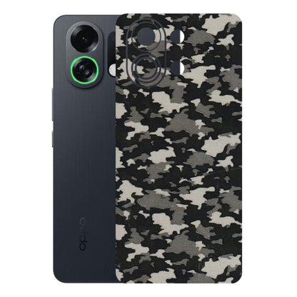 OPPO Phone Skins 2025 (All Models) - Black/Grey Camoflaunge - 3D Embossed Finish (L-142) Oppo K13 Turbo 5G