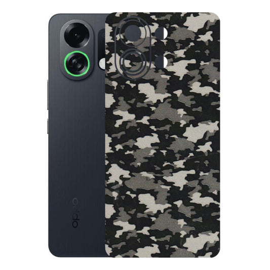 OPPO Phone Skins 2025 (All Models) - Black/Grey Camoflaunge - 3D Embossed Finish (L-142) Oppo K13 Turbo 5G