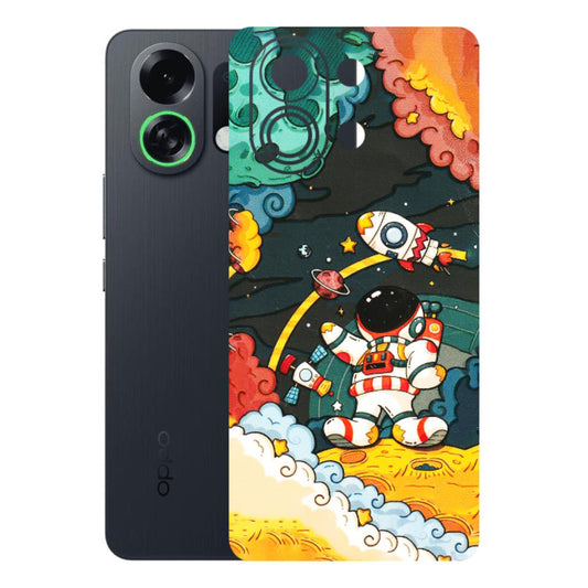 OPPO Phone Skins 2025 (All Models) - Astronauts & Spaceship - 3D Embossed Finish (L-145) Oppo K13 Turbo 5G