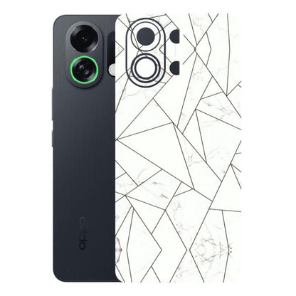 OPPO Phone Skins 2025 (All Models) - Luxury White Marble Effect - 3D Embossed Finish (L-168) Oppo K13 Turbo 5G