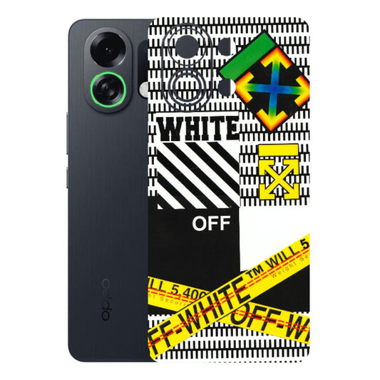 OPPO Phone Skins 2025 (All Models) - White Off Abstract - 3D Embossed Finish (L-172) Oppo K13 Turbo 5G