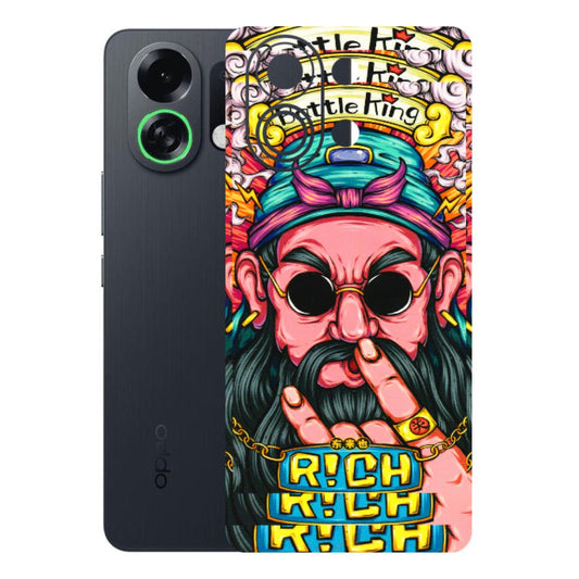 OPPO Phone Skins 2025 (All Models) - Battle King Dude Face - 3D Embossed Finish (L-178) Oppo K13 Turbo 5G