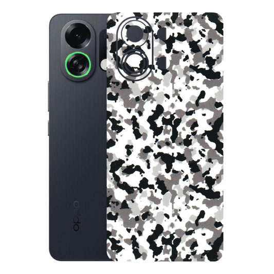 OPPO Phone Skins 2025 (All Models) - White Black Camouflage - 3D Embossed Finish (L-18) Oppo K13 Turbo 5G