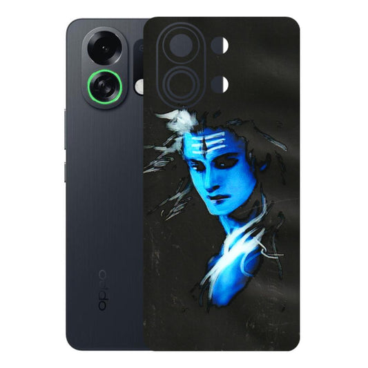 OPPO Phone Skins 2025 (All Models) - Har Har Mahadev Blue/Black - 3D Embossed Finish (L-185) Oppo K13 Turbo 5G