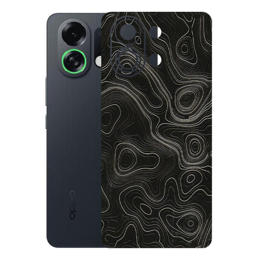 OPPO Phone Skins 2025 (All Models) - Black Swirl - 3D Embossed Finish (L-196) Oppo K13 Turbo 5G