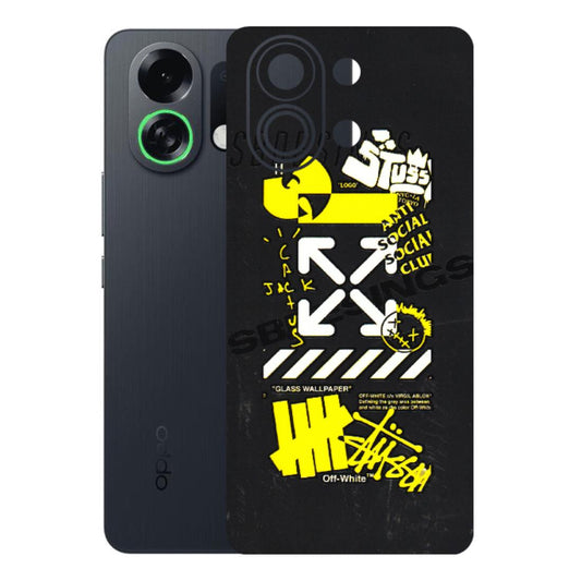 OPPO Phone Skins 2025 (All Models) - Anti Social Graffiti - 3D Embossed Finish (L-198) Oppo K13 Turbo 5G