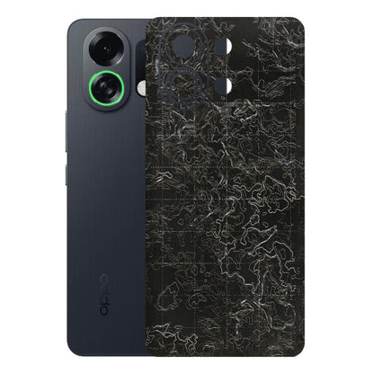 OPPO Phone Skins 2025 (All Models) - Black map - 3D Embossed Finish (L-201) Oppo K13 Turbo 5G