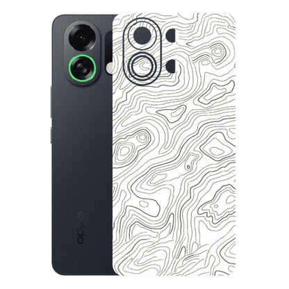 OPPO Phone Skins 2025 (All Models) - White Black Swirls Latest - 3D Embossed Finish (L-219) Oppo K13 Turbo 5G