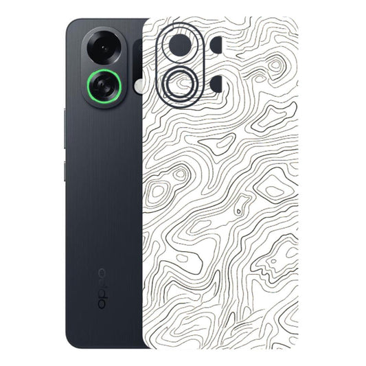 OPPO Phone Skins 2025 (All Models) - White Black Swirls Latest - 3D Embossed Finish (L-219) Oppo K13 Turbo 5G