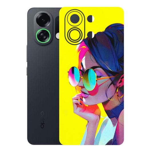 OPPO Phone Skins 2025 (All Models) - Bold Stylish Girl - 3D Embossed Finish (L-222) Oppo K13 Turbo 5G