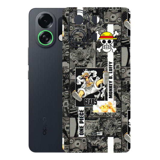 OPPO Phone Skins 2025 (All Models) - Cuffy Anime MonkeyCamic - 3D Embossed Finish (L-242) Oppo K13 Turbo 5G