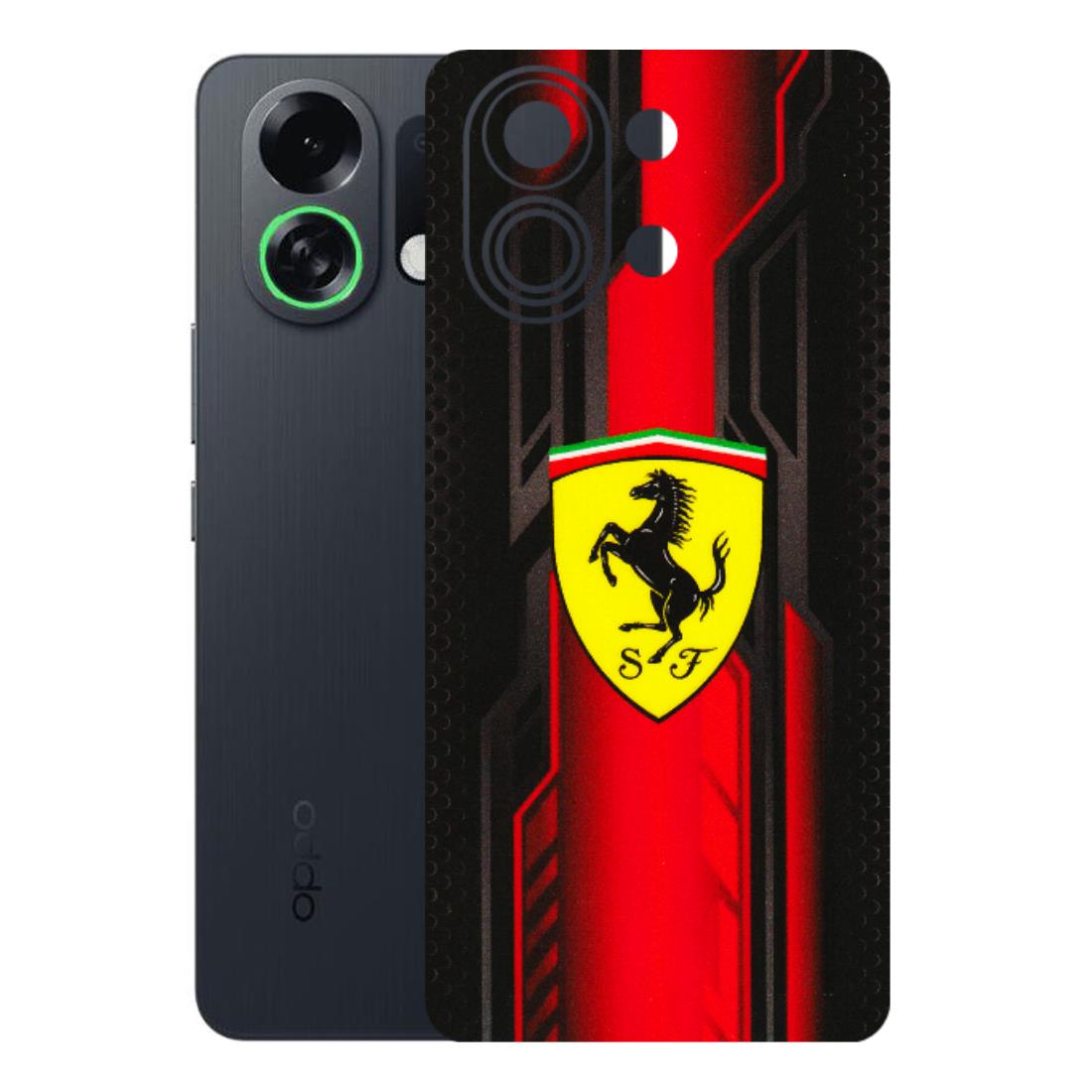OPPO Phone Skins 2025 (All Models) - Black Ferrari Logo - 3D Embossed Finish (L-253) Oppo K13 Turbo 5G