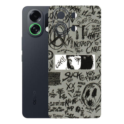 OPPO Phone Skins 2025 (All Models) - Never Have Love Anime - 3D Embossed Finish (L-260) Oppo K13 Turbo 5G