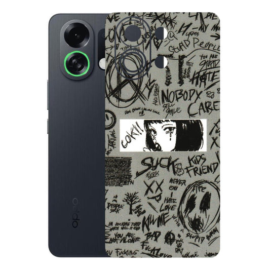 OPPO Phone Skins 2025 (All Models) - Never Have Love Anime - 3D Embossed Finish (L-260) Oppo K13 Turbo 5G