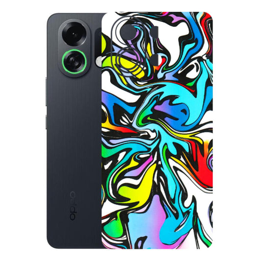 OPPO Phone Skins 2025 (All Models) - Abstract Colour Paints Latest - 3D Embossed Finish (L-271) Oppo K13 Turbo 5G