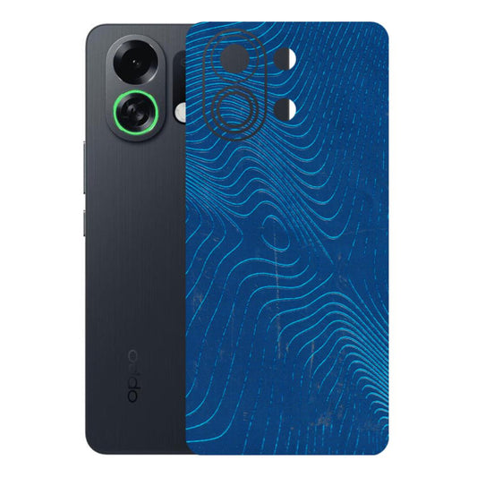 OPPO Phone Skins 2025 (All Models) - Abstract Blue Line Map Latest - 3D Embossed Finish (L-272) Oppo K13 Turbo 5G
